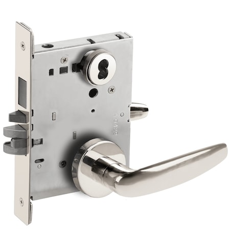 Schlage Entrance Mortise Lock with Deadbolt, 07A Design, FSIC Prep, Less Core, Bright Chrome L9453J 07A 625